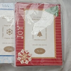 Red Holiday Photo Cards Set